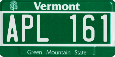 VT license plate APL161
