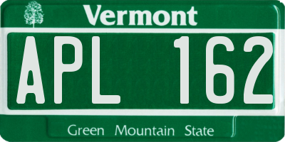 VT license plate APL162