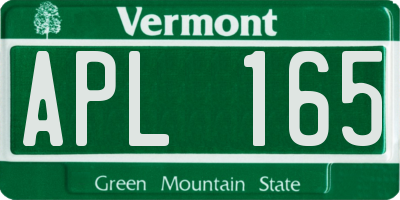 VT license plate APL165