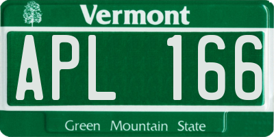 VT license plate APL166