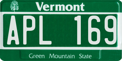 VT license plate APL169