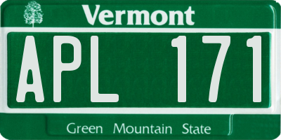 VT license plate APL171