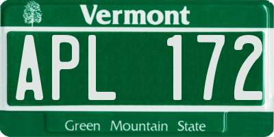 VT license plate APL172