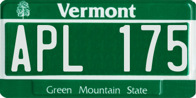 VT license plate APL175