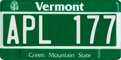 VT license plate APL177