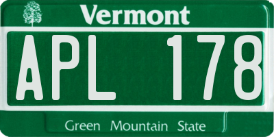 VT license plate APL178