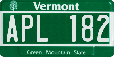 VT license plate APL182