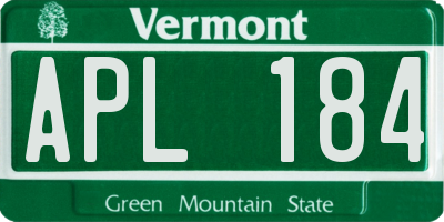 VT license plate APL184