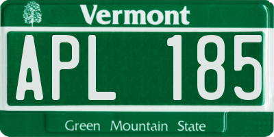 VT license plate APL185