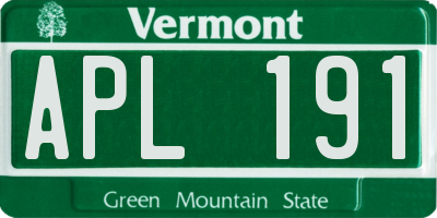 VT license plate APL191