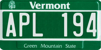 VT license plate APL194