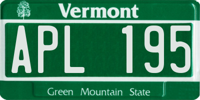 VT license plate APL195