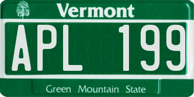 VT license plate APL199