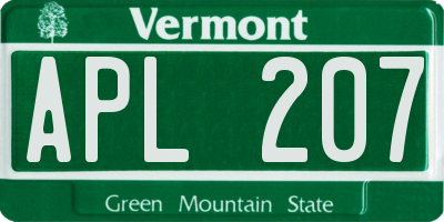 VT license plate APL207