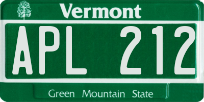 VT license plate APL212