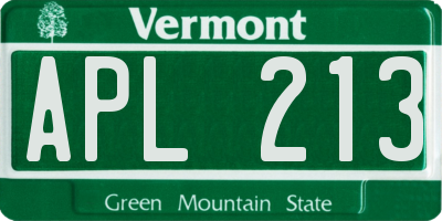 VT license plate APL213