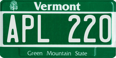 VT license plate APL220
