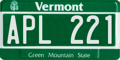 VT license plate APL221
