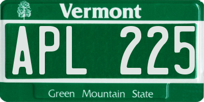 VT license plate APL225