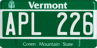 VT license plate APL226