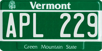 VT license plate APL229