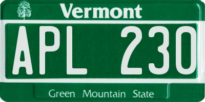 VT license plate APL230