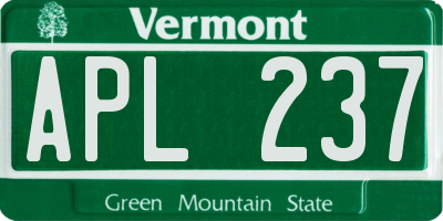 VT license plate APL237