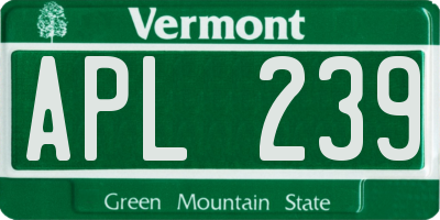 VT license plate APL239