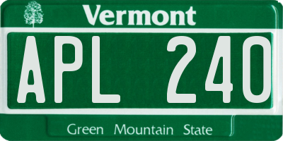 VT license plate APL240