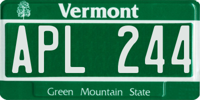 VT license plate APL244
