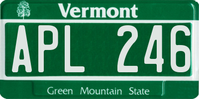 VT license plate APL246