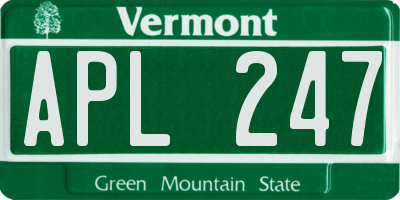 VT license plate APL247