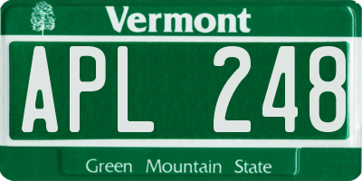 VT license plate APL248