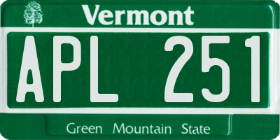 VT license plate APL251