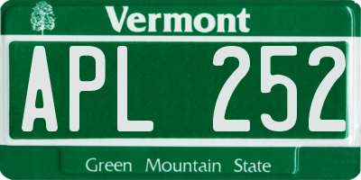 VT license plate APL252