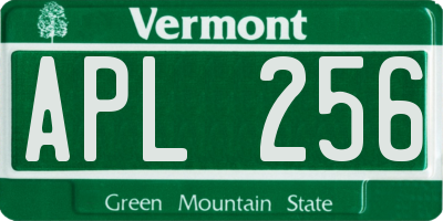 VT license plate APL256