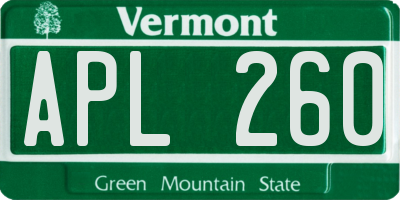 VT license plate APL260