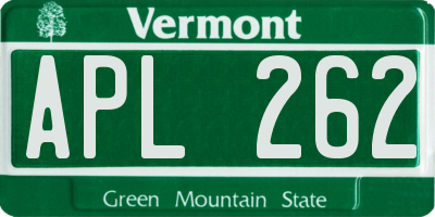 VT license plate APL262