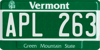 VT license plate APL263