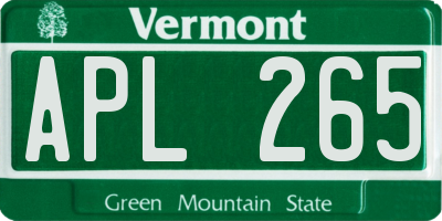 VT license plate APL265