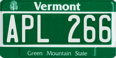 VT license plate APL266
