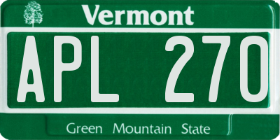 VT license plate APL270