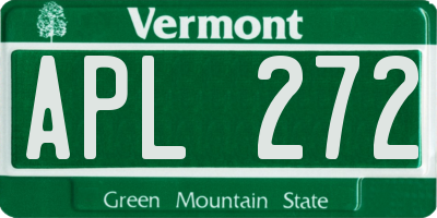 VT license plate APL272