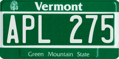 VT license plate APL275