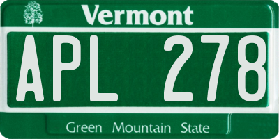 VT license plate APL278