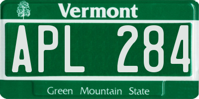 VT license plate APL284