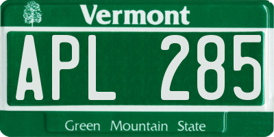VT license plate APL285