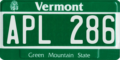 VT license plate APL286