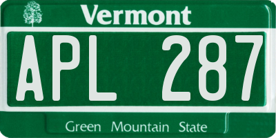 VT license plate APL287