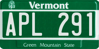 VT license plate APL291